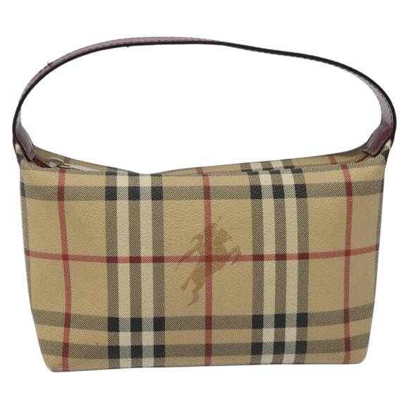 Burberry Nova Check Hand Bag Pvc Beige Silver - Picture 13 of 16